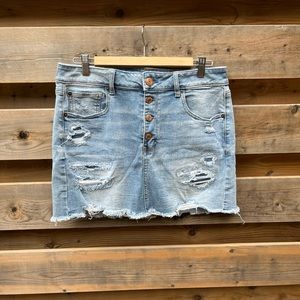 American Eagle High Rise Jean Skirt